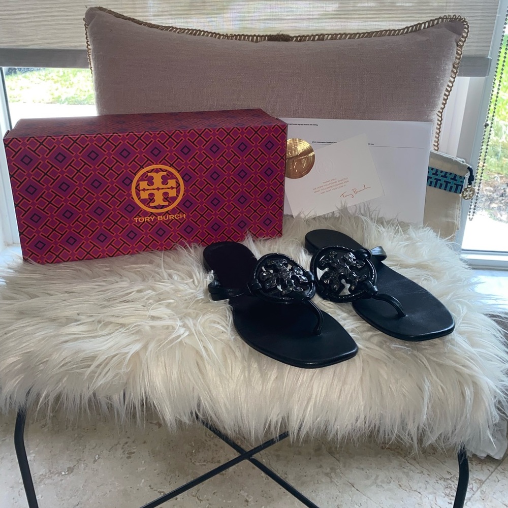 Tory Burch Jeweled Miller Perfect Black sandals